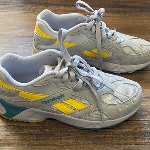 Reebok women’s Sneakers size 8- Gray, Yellow, and Teal